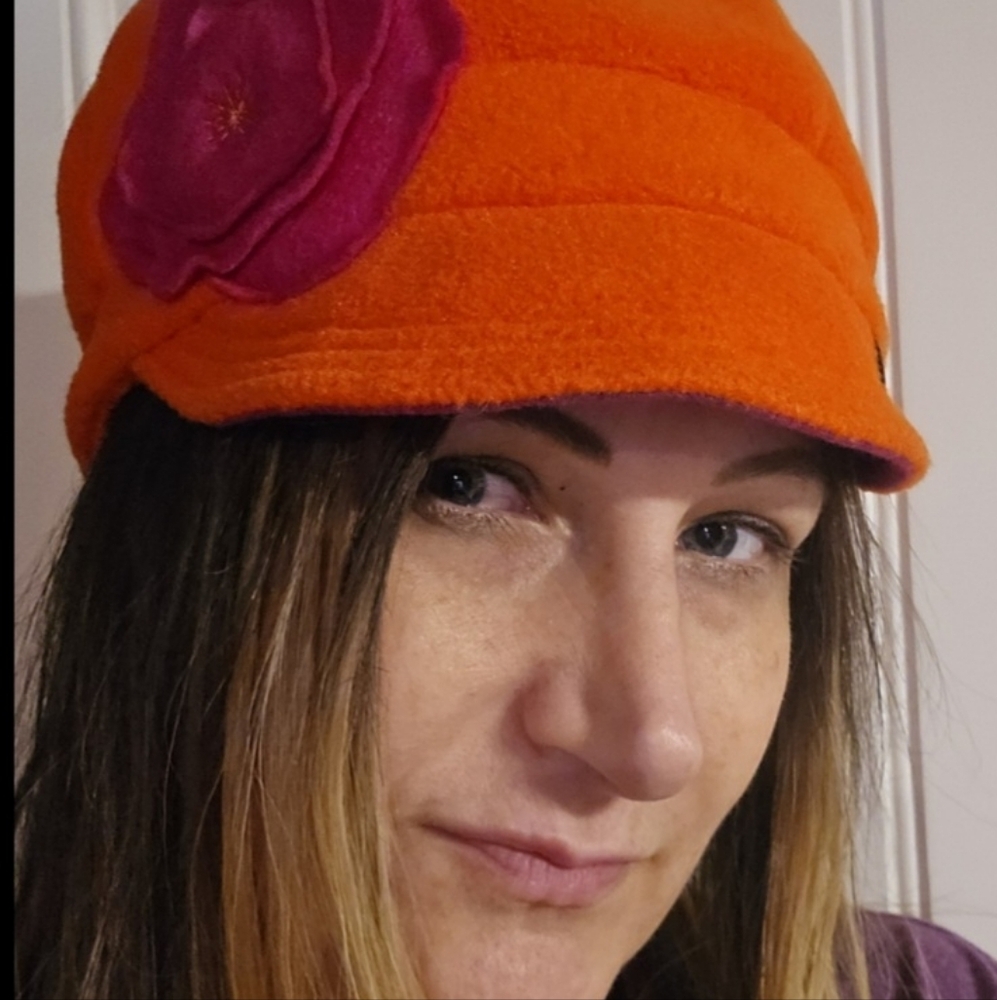 Orange and Pink Women's Hat